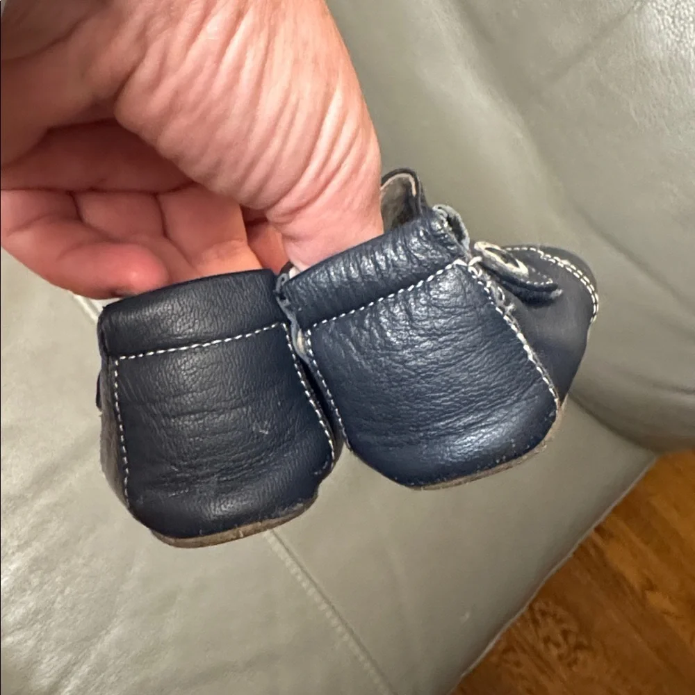 Livie & Luca Navy Blue Leather Kids Shoes size 12-18